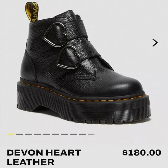Dr. Martens Devon Heart Leather Platform Boots.  NIB. - Picture 2 of 7